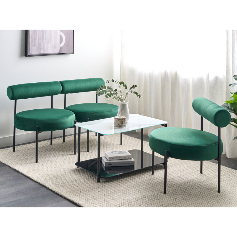 Mecosta 60cm Wide Tufted Polyester Side Chair, Emerald