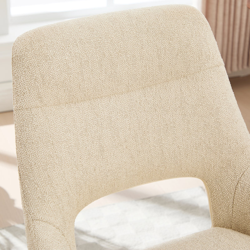Chaise de bureau pivotante en lin sans accoudoirs Jameliah