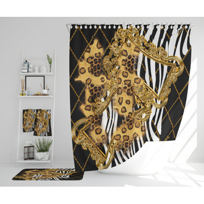 Nazeli Polyester Shower Curtain Set