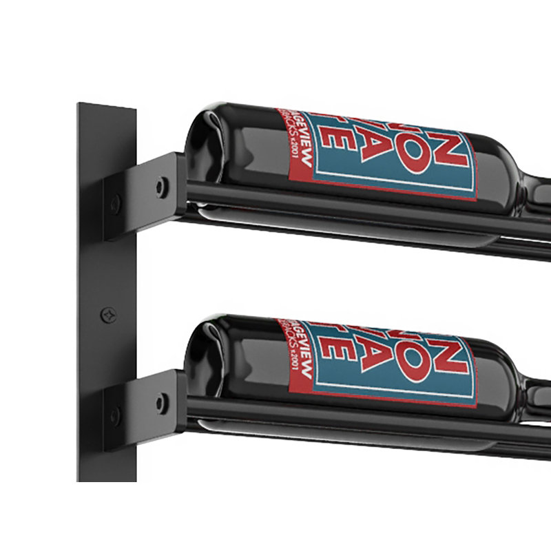 Support à vin mural pour 6 bouteilles Abbie-Marie, Noir mat, H 15 po x l 27 po x P 4,25 po