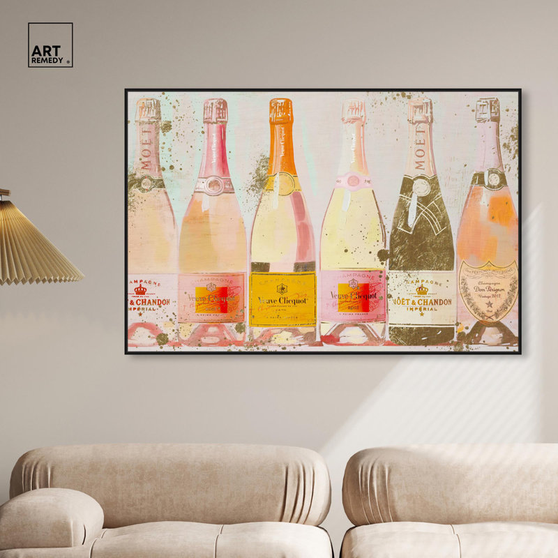 Bulle de jardin sur toile, art glamour par Art Remedy, H 37 po x l 55 po, Black Framed