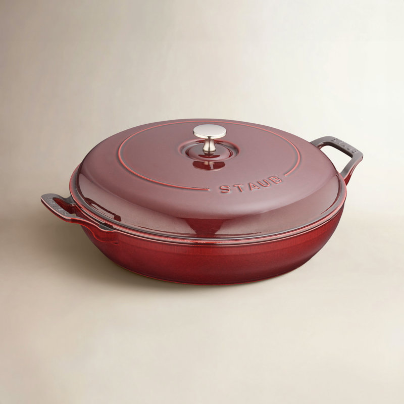 Cast Iron 3.59-qt Braiser with Lid, Grenadine