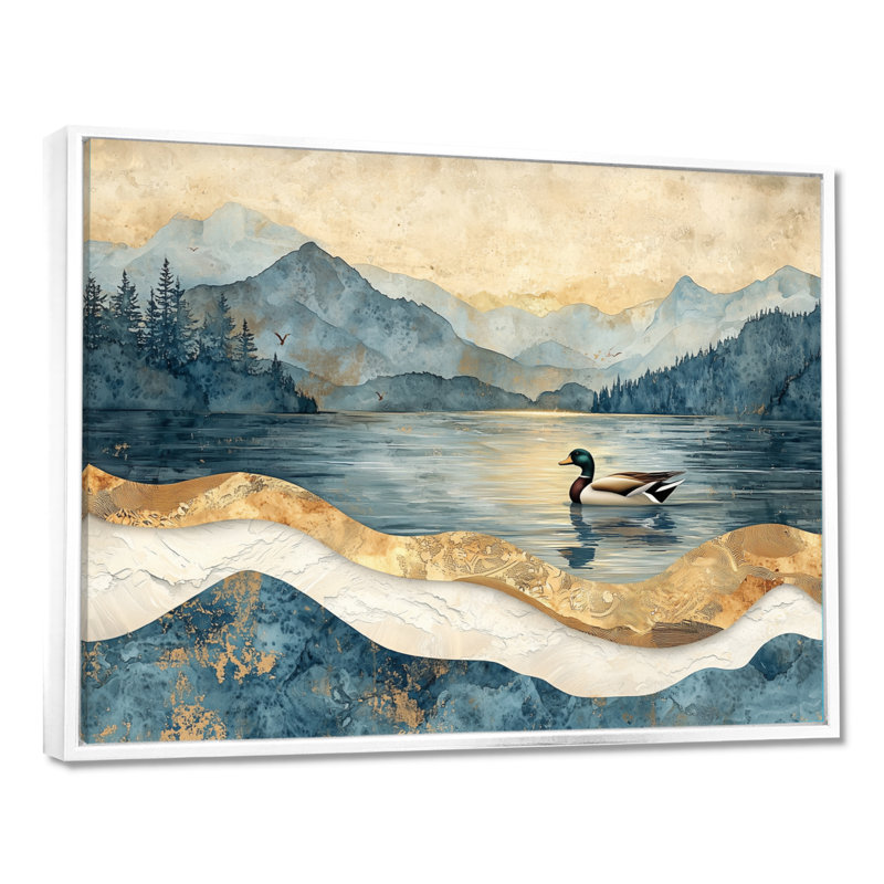 Genesi - animaux, art mural, H 12 po x l 20 po, Impression encadrée flottante, Blanc