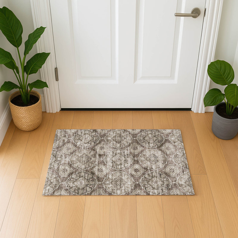 Premium Machine Washable Mayfield AMF2196 panel Rug, 1'8" x 2'6", Chocolate