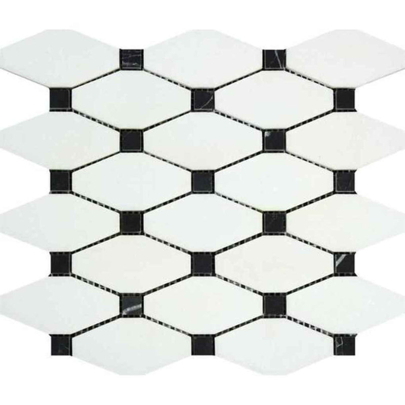 Marble Octagon and Dot Mosaic Wall & Floor Tile