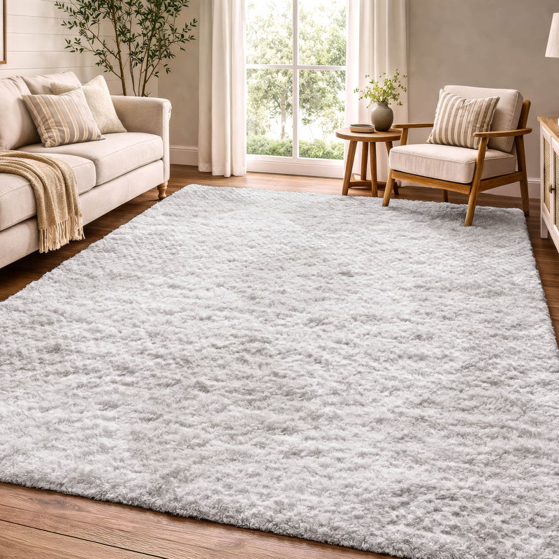 Tapis à poil long de qualité supérieure lavable à la machine ADS539, Ivory, 9' x 12'
