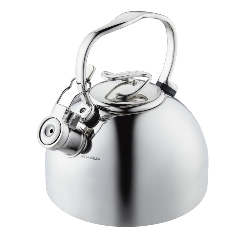 Circulon Stainless Steel Whistling Teakettle with Flip-Up Spout, 2.3-Quart