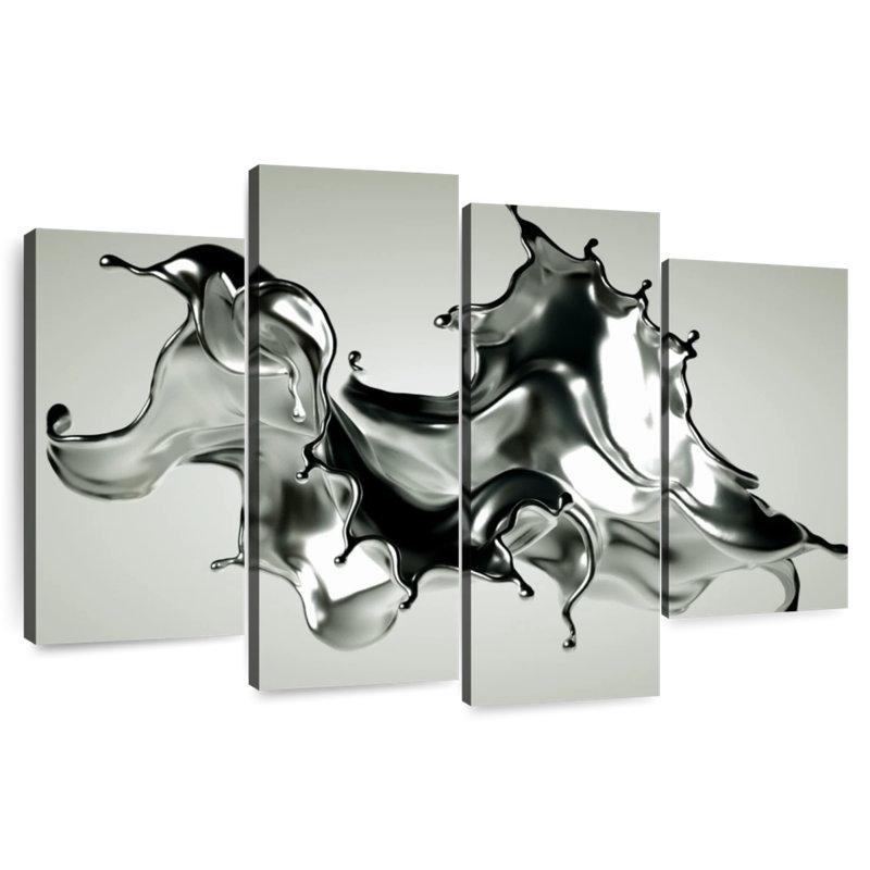 Argent abstrait Avery, H 32 po x l 52 po