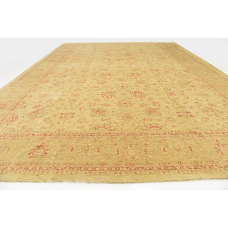 Tapis de zone en laine 16 pi 3 po x 22 pi 11 po one-of-kind noué la crème Huntingdon