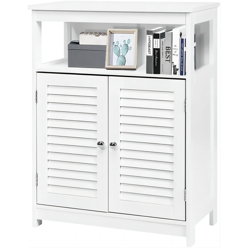 23.5" W x 31.5" H x 12" D Free-Standing Bathroom Cabinet, White