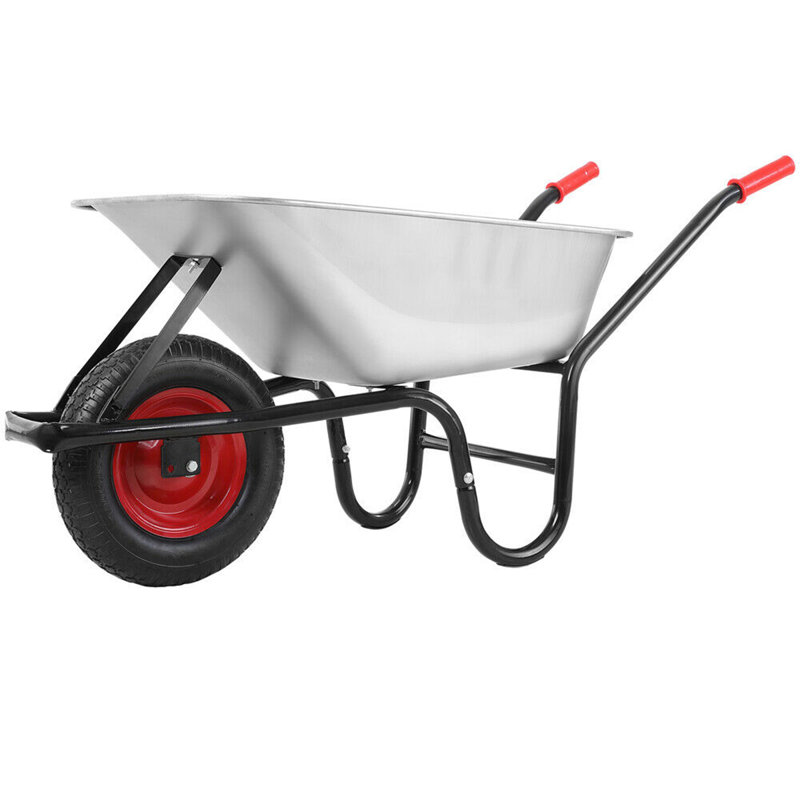 Varrick Metal Wheelbarrow Planter, Sliver