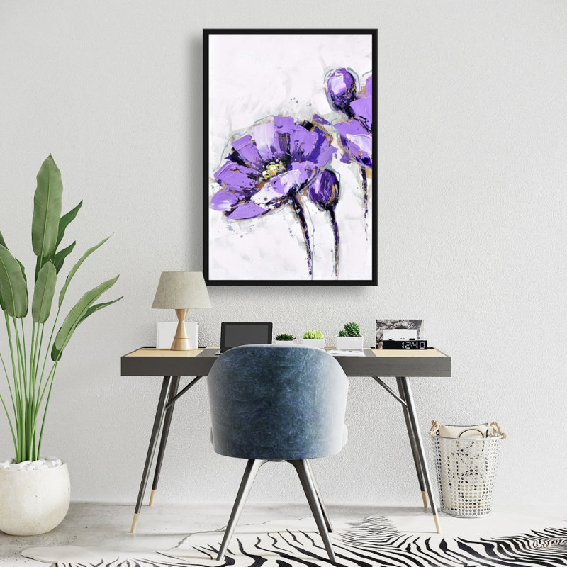 " Purple Abstract Flowers "