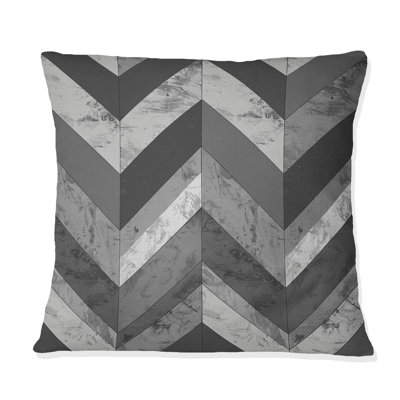 Coussin décoratif à chevrons gris I