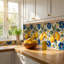 Carreaux de mosaïque adhésifs en vinyle 12 po x 12 po, motif citron méditerranéen