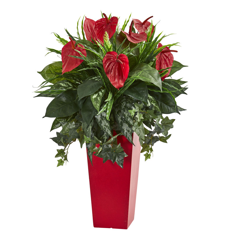 Plante de feuillage artificiel 18,75" dans un pot de fleurs