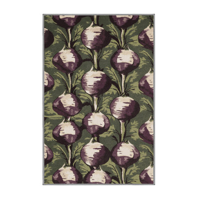 Washable Turnips Vegetables Area Rug