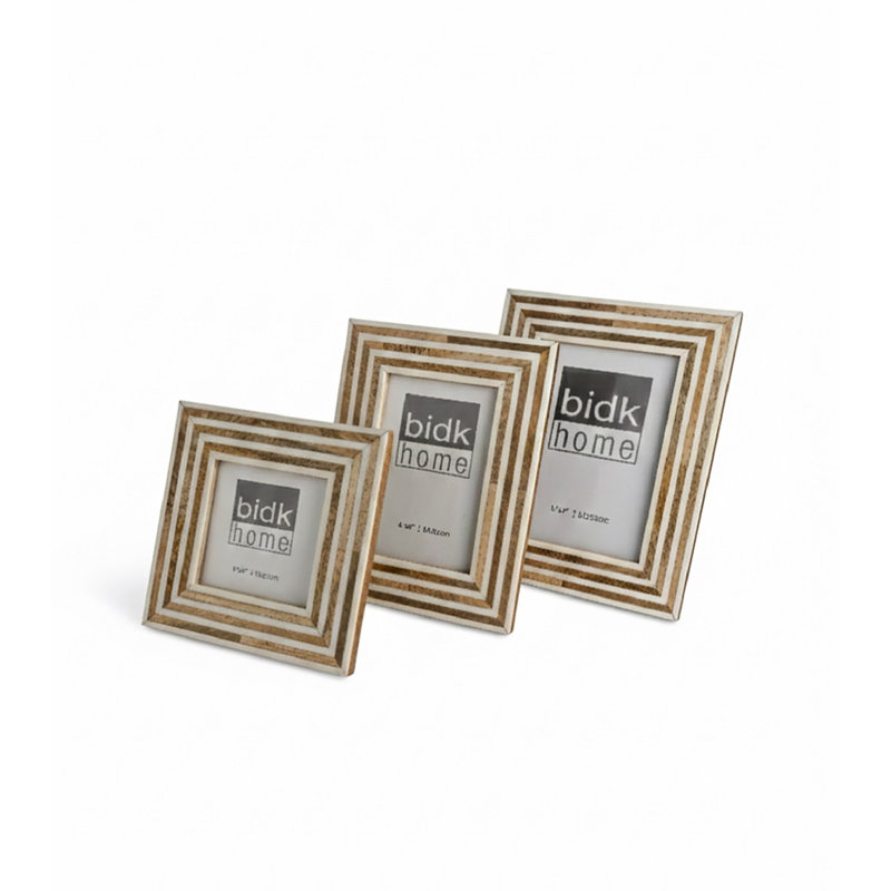White & Brown Resin Tiles Picture Frame, Black/Brown, 4" W x 6" H