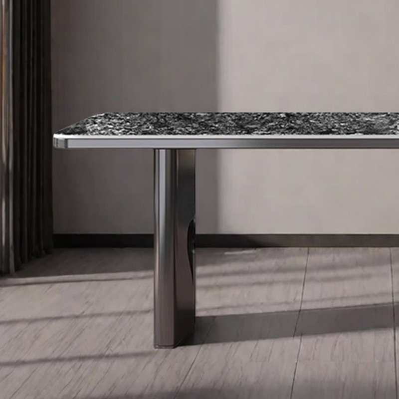 Table et chaise de maison légère et luxueuse, Noir, noir, noir, noir, 5
