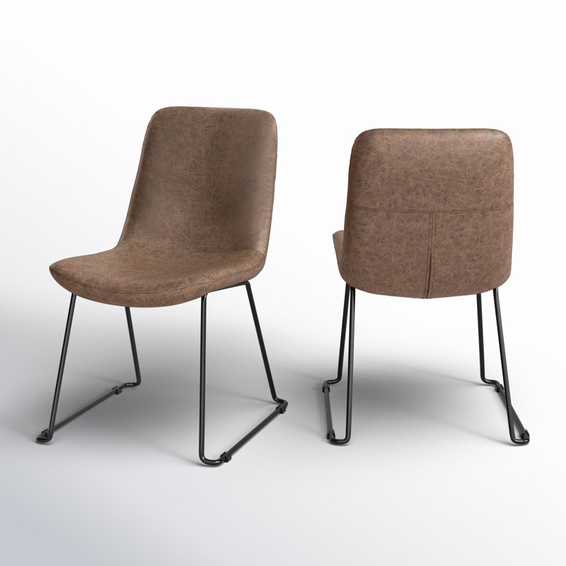 Chaise d'appoint rembourrée Evadine, Brun pâle, Noir mat