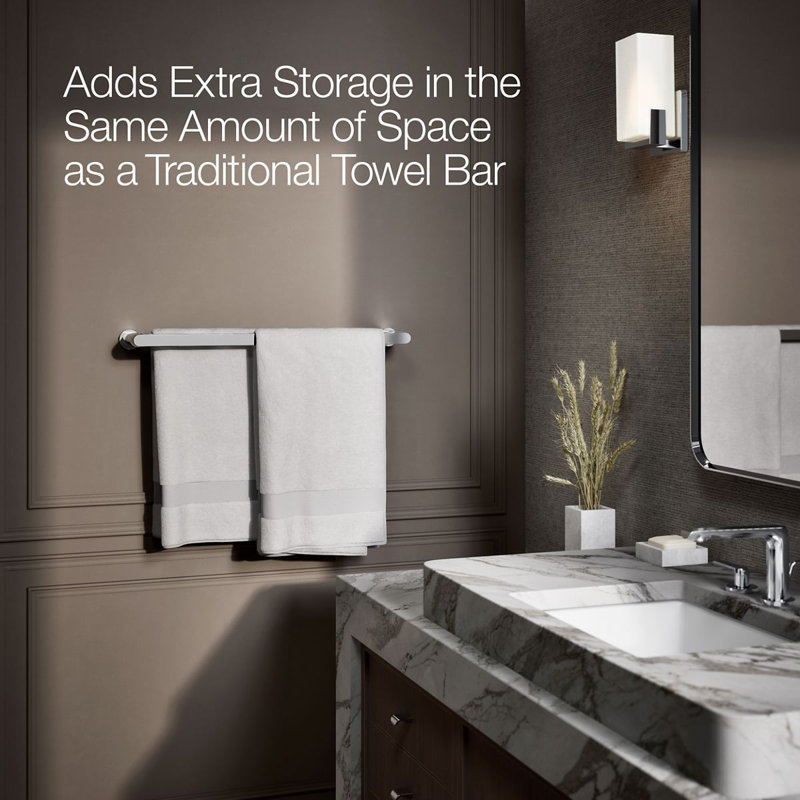 Avid 24-In Double Towel Bar, Polished Chrome