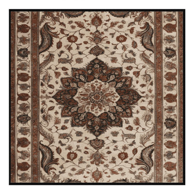Machine Washable Persian Brown Area Rug