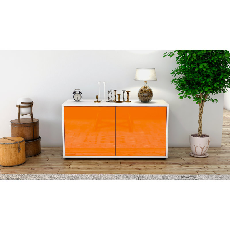 Tylor 92cm W Chest of Drawers, White/Orange