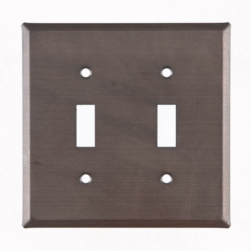 No Subject 2 - Gang Toggle Light Switch Standard Wall Plate, Rustic Tin