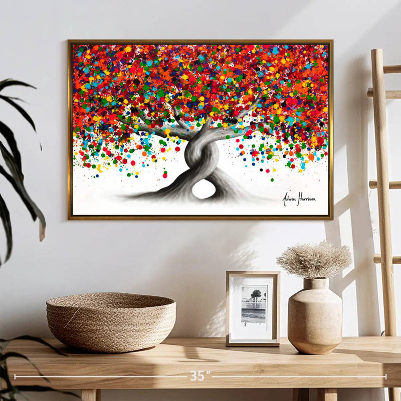 Arbres à bonbons, 25 po x 17 po, Cadre flottant doré