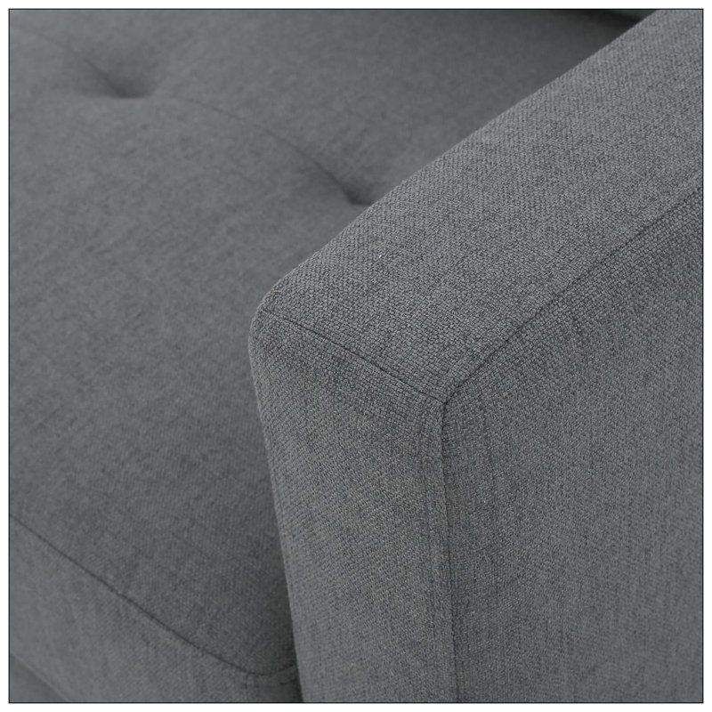 Swick Wide Reversible Modular Sectional, Dark Gray 100% Polyester, 7