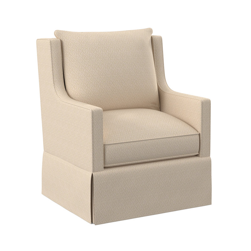 Chaise pivotante Callum - à jupe / pivotante, 100 % polyester ivoire filigrane