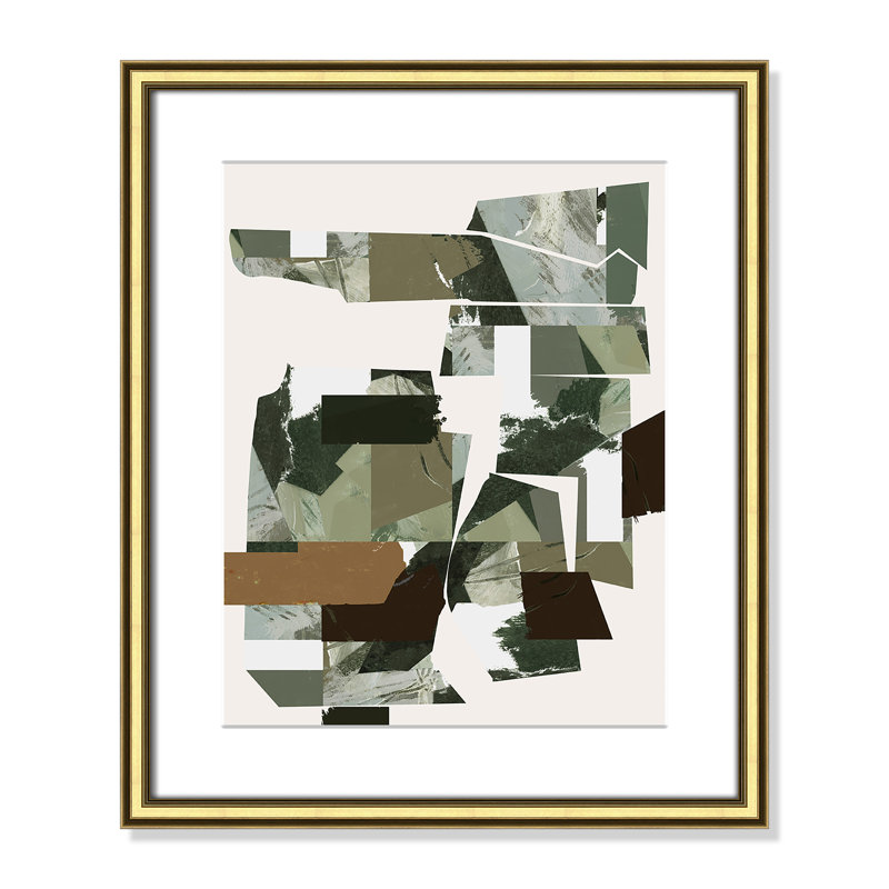 «Green Endeavour I Print» par Cartissi, 17.25'' W x 20.25'' H, Matted Print, Gold Classic