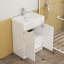 Ensemble de meuble-lavabo 24 po avec évier, armoire de salle de bain 2 portes, avec tablette, conception sans poignée, lavabo en céramique à bordure épaisse unique, charnière à système de fermeture en douceur, assemblage facile
