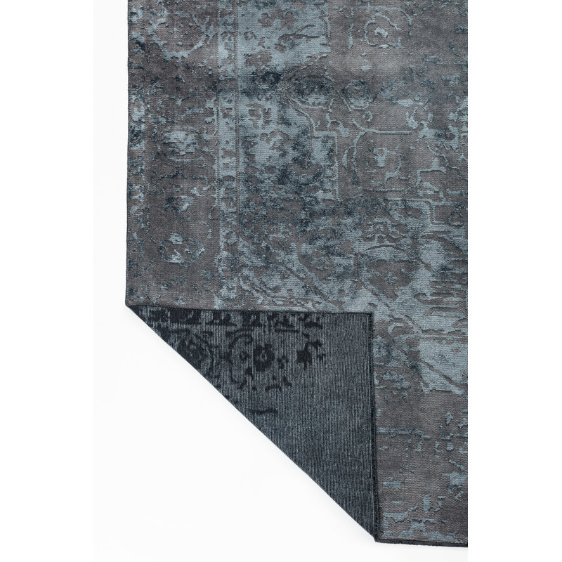 Rapture Gray/Blue Luxury Area Rug, Rectangle 7'10" x 11'2"