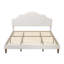 Très grand lit plateforme tapissier avec tête de lit réglable, lit plateforme rembourré en tissu de lin de style simple et moderne, aucun sommier tapissier requis, assemblage facile