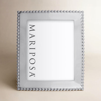 Mariposa String Of Pearls Pearled Picture Frame In Silver