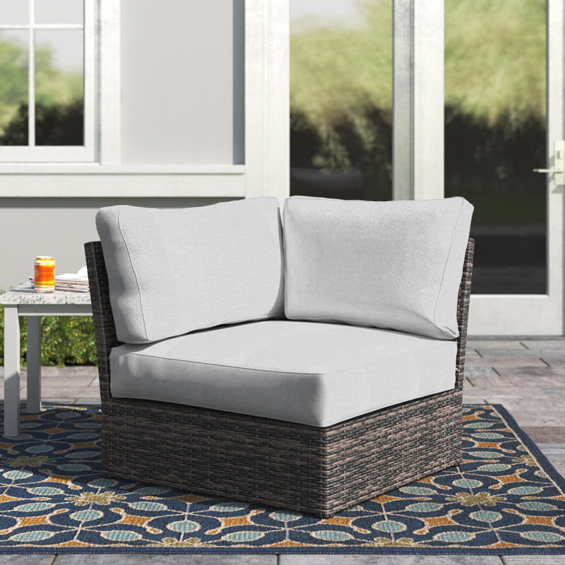 Almyra Shick Fully Assembled Corner Wedge Patio Chair with Cushions, Espresso