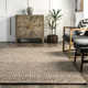 Katasha Checked Wool Brown Area Rug