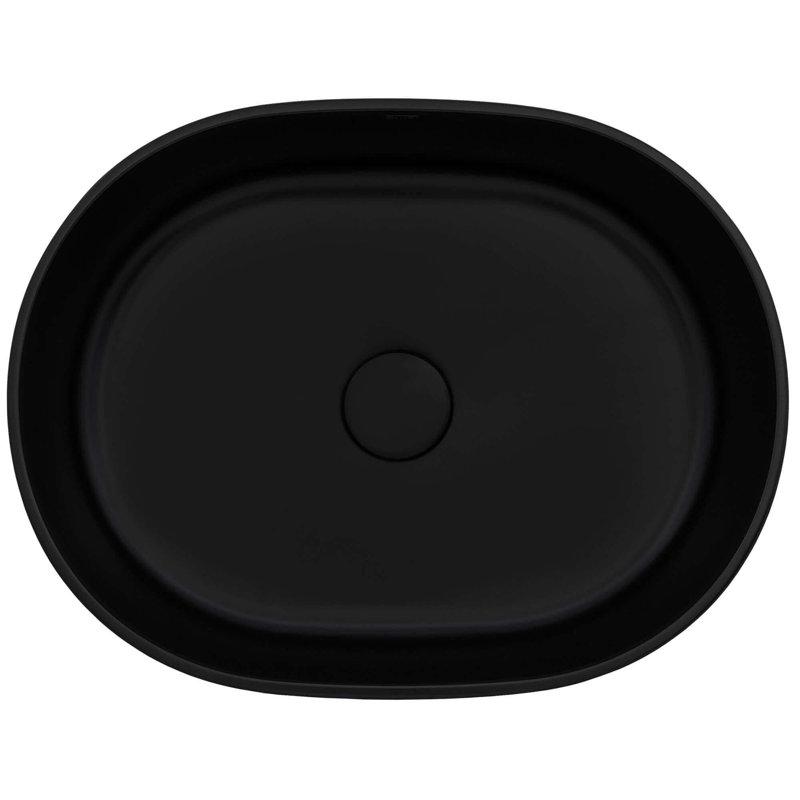 Oval Vessel Bathroom Sink, Black