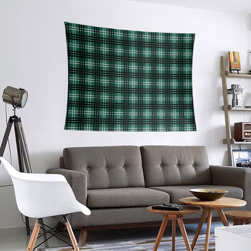 Tapisserie en microfibre New York Fly, H 51 po x l 60 po, Vert / blanc / noir