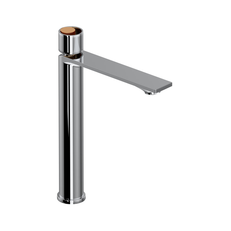 Eclissi 12" Modern Black and Chrome Single Hole Bathroom Faucet