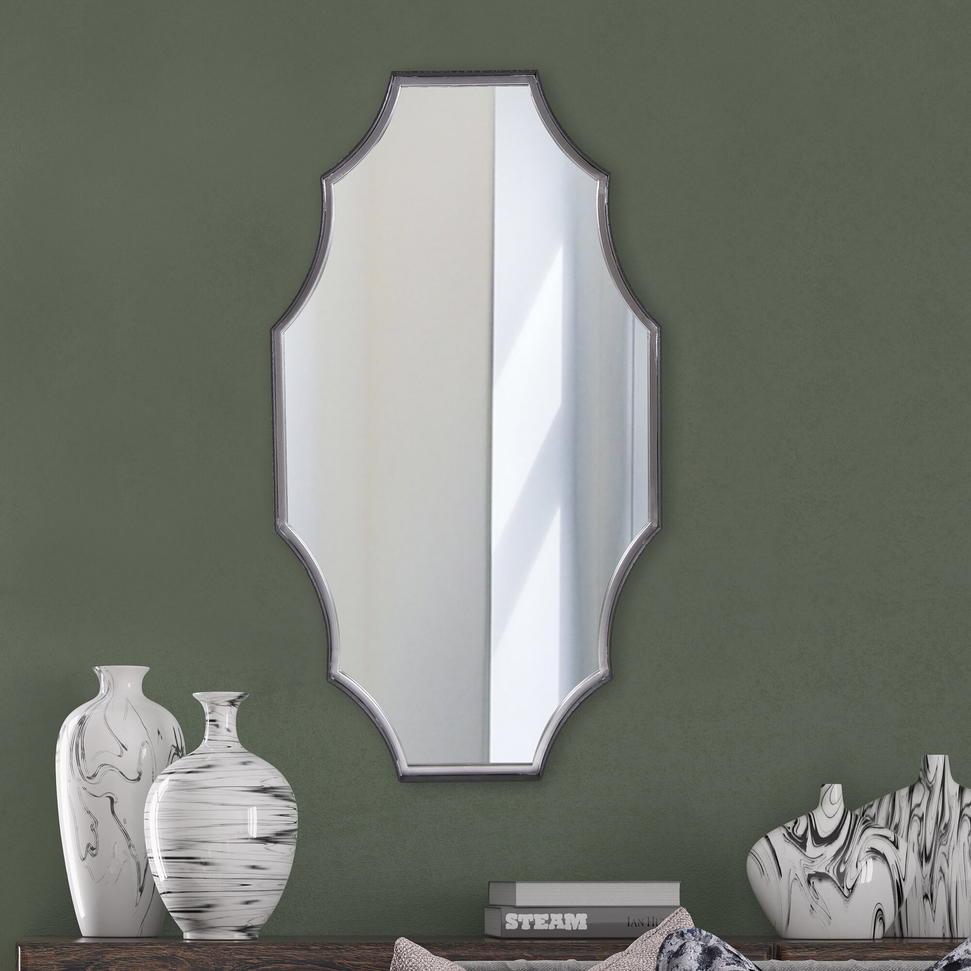 Ophelia & Co. Carey Metal Flat Wall Mirror | Wayfair