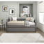 Lit de jour moderne moderne avec couchette en tissu texturé gris foncé et tissu d'ameublement 1 pièce-922679767
