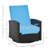 Outdoor Wicker Swivel Recliner Chair, Reclining Backrest, Lifting Footrest, 360° Rotating Basic, Water Resistant Cushions For Patio, Light Blue-2128745636-2128745639