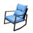 3 Outdoor Furniture - Blue Water Cushions Metal & Pe Ideal For Garden, Poolside, Terrace Patio Bistro With High 3 Pieces Weather Lawn, Poolside
