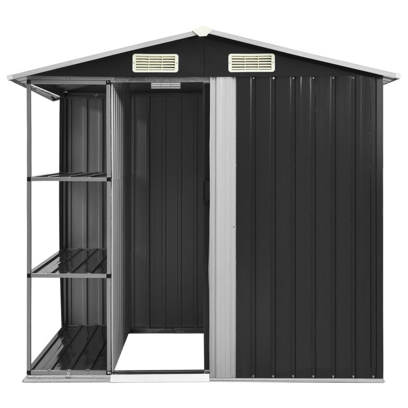 Garden Shed with Rack 205x130x183 cm Iron, Anthracite