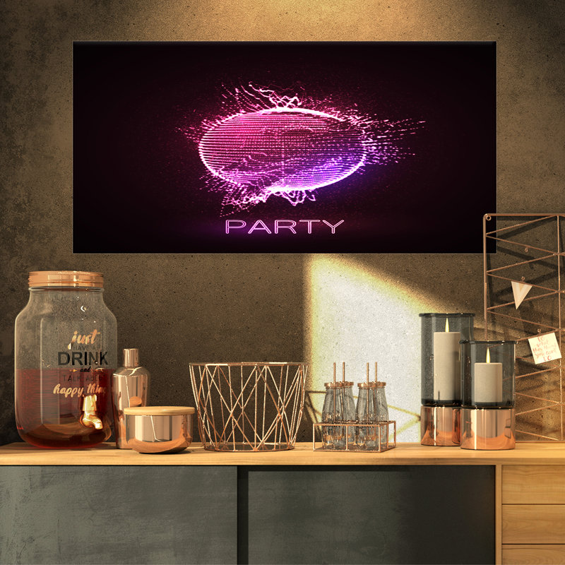 «Purple Party», impression sur toile tendue, H 16 po x l 32 po x P 1 po