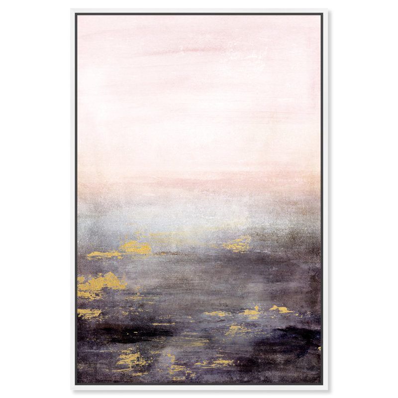 " Abstract Sail To The Moon ", White Framed Canvas, 54" H x 36" W x 1.5" D