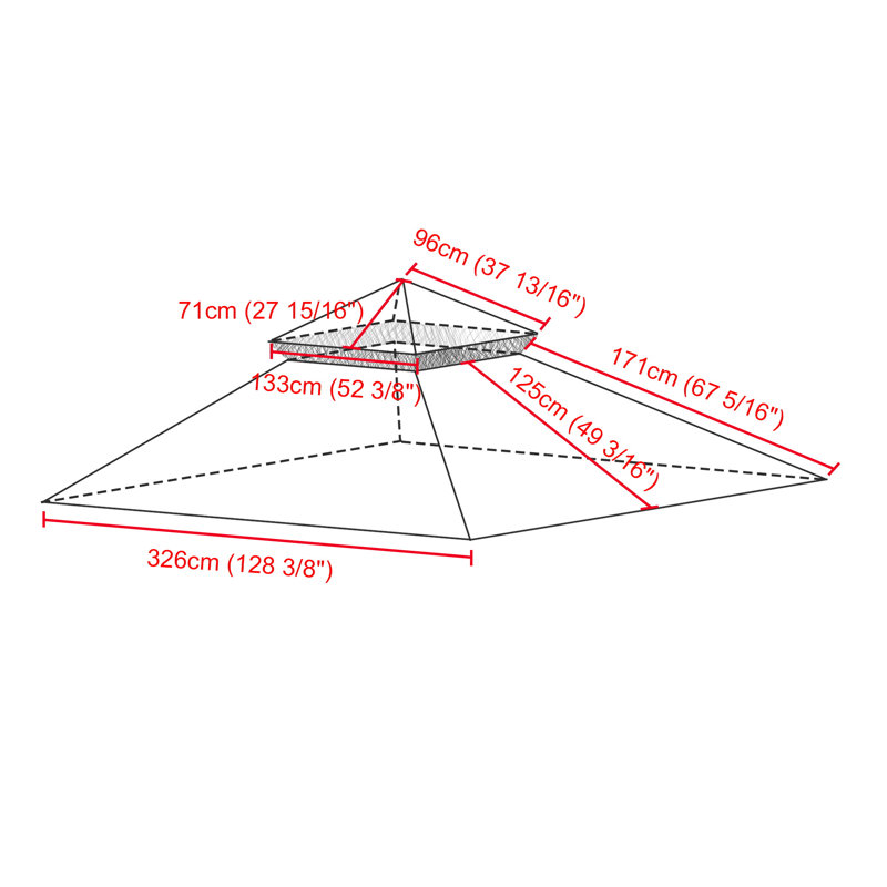 Yescom 10.6'x10.6' Gazebo Top Replacement