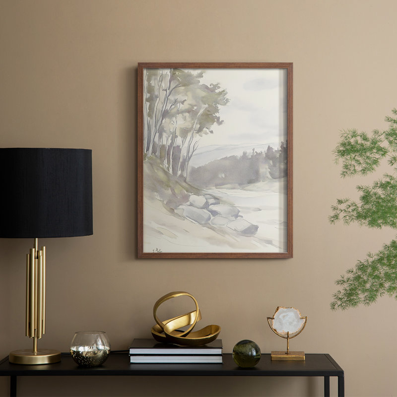 «Abstract CCXII», reproduction encadrée - prête à être accrochée, H 29 po x l 23 po, Brun