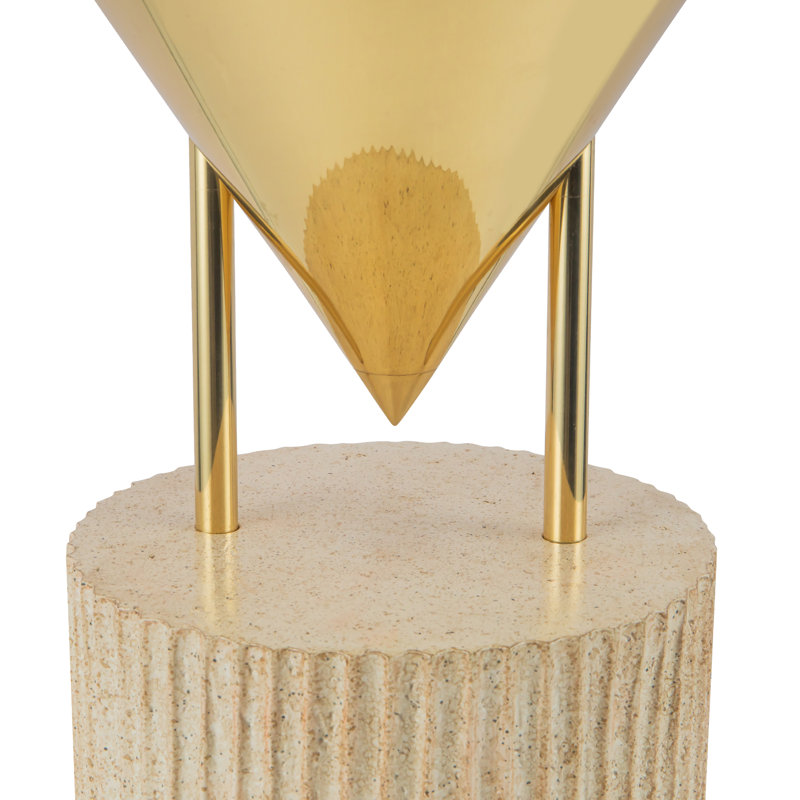 Versus 15-in Brass Table Lamp, Patina Brass